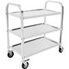 RibasuBB Scaffale da cucina in acciaio inox, per carichi pesanti, per cantine, in metallo, per garage, officina (3 ripiani in acciaio inox con ruote/75 x 40 x 83,5 cm)