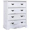 ShCuShan Cassettiera Bianca 60x30x75 cm in Legno,Mobile Cassettiera Mobiletto Cassetti Settimino in Legno MDF Moderno Arredamento Casa Camera da Letto