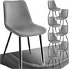 tectake® Set 8 Sedie Sala da Pranzo Effetto Velluto, Sedie Soggiorno con Morbida Imbottitura, Seduta Ergonomica, Poltrone Velluto Versatili, Sedie Design Moderno - Grigio