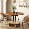 Tribesigns Tavolo da Pranzo Rotondo 100 cm per 2-4 Persone, Tavolo da Cucina Tondo Stile Country per Sala da Pranzo, Tavolo da Pranzo in Legno con Base a Piedistallo Robusta, Marrone