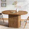 Tribesigns Tavolo da Pranzo Ovale per 4 Persone, 120 cm, Tavolo Cucina Rustico con Base in Legno, Tavolo da Pranzo Piccolo per Sala da Pranzo, Cucina, Soggiorno, Marrone