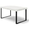 Mar.c.a. Design - Tavolo Allungabile 140/220x90x77 cm - Piano in Nobilitato Finitura Bianco Frassinato e Base in Metallo - Made in Italy