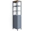 Vicco Mobile bagno alto Bianco, Grigio, 40 x 160 cm, per la conservazione con vani a giorno e ripiani