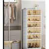 Generic Scarpiera Modulare a 6 Ripiani, Doppia Porta Magnetica, 117 x 44 x 34,5 cm, Bianco, Installazione Senza Attrezzi