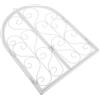Veemoon Decorazione da Parete in Ferro Battuto Finestra ad Cornice in Metallo Bianco Resistente per Interni ed Esterni Decorazione Tradizionale per Giardino e Soggiorno