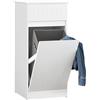 SoBuy Armadietto da Bagno con Cesto portabiancheria -Mobile Lavanderia con Cassetto - Armadio Compatto per Piccoli Spazi, Mobiletto Bagno Salvaspazio in Legno, 40x90x38cm, Bianco, BZR110-W