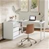 Tribesigns Scrivania, scrivania per computer a forma di L con cassetti e ripiani, scrivania angolare bianca reversibile con armadietto, moderno tavolo da lavoro per casa, camera da letto