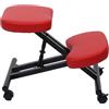 Mendler Sedia Sgabello Pouf posturale ergonomica con Ruote Altezza Regolabile HWC-E10 Ecopelle - Rosso