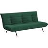 Happy Garden Anatole Divano Letto a 3 posti in Velluto Verde - Letto Occasionale per 2 Persone, Stile Vintage