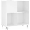 vidaXL Mobile Porta Dischi Bianco 84,5x38x89 cm in Legno Multistrato