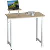 Wohenster Scrivania Ufficio con Supporto per Monitor Staccabile, Scrivania Gaming Computer in Metallo e Fibra di Carbonio, 80x40cm Tavolo da Lavoro, Scrivanie pc per Cameretta Ufficio Casa, Beige Desk