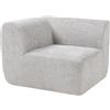 [en.casa] Mobile Angolare per Divano Componibile Modulare Rivestimento in Bouclé Modulo Angolo Imbottito 76x108x108 cm Serie Hurvas - Grigio