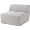 [en.casa] Mobile Centrale per Divano Componibile Modulare Rivestimento in Bouclé Modulo Poltrona Imbottita 76x97x108 cm Serie Hurvas - Grigio