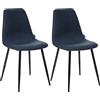UNIVERSDECOR univers decor - Set di 2 sedie stile vintage piedi metallo nero Nathalia Atmosphera (2, blu)