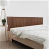 DHOME Testata in legno riciclato MDF Pallet Style letto verticale Pallet Raccordi inclusi (180cm Doppio, Legno Di Noce)