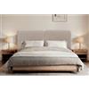DHOME Testiera Imbottita Liscia Curva in Tessuto Aqualine Altezza 70cm da Parete Fonoassorbente Testiere Assorbenti Testata Letto Camera da Letto (Sabbia, 200cm Dual)