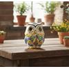 Mondocreazioni Gufo Decorativo in Ceramica Siciliana di Caltagirone, Dipinto a Mano, Decorazione Artigianale Tradizionale, Animali Portafortuna (Piccolo)