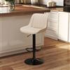 Youhauchair Sgabelli Cucina, Sgabello Cucina Regolabile in Altezza con Schienale, Sgabelli Bar in Pelle PU, Sgabello Alto Moderni Design, Beige