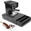 EFUTURETIME Knock Box Espresso 350×250×100 mm, Porta Fondi, Nero | Contenitore Smontabile in Acciaio Inox con Barra di Battuta Rimovibile