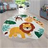 Paco Home Tappeti da gioco a pelo corto colorati per camerette dei bambini con diversi motivi, Dimensione:Ø 160 cm tondo, Colore:Beige 3
