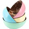 Decorasian Ciotole in vero cocco - Coconut Bowl - Guscio di cocco interno lucido, esterno laccato decorativo, set da 4 pezzi, giallo, blu, rosa, menta