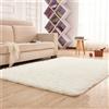 XUEDNGM Tappeto Moderno Tappeto Soggiorno 190 x 300 cm Monocolore Design Moderno Lavabile, Antiscivolo, Morbido Tappeto in Tinta Unita Tappeto Salotto Moderno Shaggy, Bianco