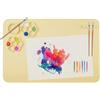 SOQKEEN Tappetino in Silicone per Pittura 40x60cm - Grande, Antiscivolo, Pieghevole con Vassoi Colore, Portapennelli e Bordo Antigoccia per Artigianato, Fai da Te (Giallo chiaro)