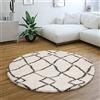 Paco Home Tappeto Salotto Pelo Lungo Rotondo Shaggy Scandinavo Morbido Moderno, Dimensione:Ø 160 cm tondo, Colore:Crema 2