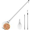 Herogo Pala per pizza in acciaio inox perforata da 9 pollici, pala rotonda in metallo, con manico lungo rimovibile in metallo per una facile scorrevolezza, facile da pulire e conservare, 22,8 x 25,4 x