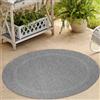 Carpetsale24 Tappeto da Esterno Impermeabile 120 cm Rotondo Grigio - Tappeto Resistente alle Intemperie e Lavabile in Lavatrice - Tappeto per Terrazza, Balcone, Campeggio, Giardino