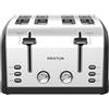 PRIXTON Tostapane 4 Slice 1900W a 4 Fessure Extra Large, Acciaio Inox, 7 Livelli di Tostatura, Funzioni Scongelamento e Riscaldamento (Nera)