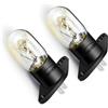 Ruiandsion Lampadina a Microonde T170 Base 230V 20W Lampadina a Microonde per Lampada Universale a Microonde Forno a Pere, Bianco Caldo (Confezione da 2)