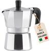AKITAInk Moka in Alluminio Nero - Caffettiera Espresso Antigoccia con Guarnizione in Silicone e Manico Ergonomico, Design Elegante, Caffè dal Gusto Autentico Ogni Giorno (Nero, 3 Tazze)