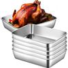 GOMETY Set di 6 ciotole per panatura, 25,5 x 20 x 5,5 cm, in acciaio inox, rettangolari, in acciaio inox, set per paniere, cotolette di panaggio, lavabili in lavastoviglie, contenitori rettangolari per pesce