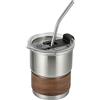 Mixxiula Tazza da Caffè in Acciaio Inox 304 con Cannuccia e Coperchio Antigoccia, Tumbler Termico da 10oz/300ml Mug Caffe Tazza Termica da Viaggio, per Espresso, Bevande Fredde e Tè