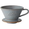 Kalita Carita Dripper Mino Ware - Ceramica ad alta ritenzione di calore per 2 o 4 persone, serie Wave grigio sabbia #02105, prodotta in Giappone, attrezzatura antigoccia, per 2 persone, per 4 tazze,