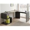 Dmora - Scrivania Sasha, Scrittoio angolare porta PC, Tavolo multiuso per ufficio, Scrivania salvaspazio multiposizione, 100% Made in Italy, cm 160x60h78, Ardesia