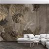 XLMING Pianta Tropicale Vintage In Foglie Di Banano Marrone 3D Carta da Parati Ufficio Sala Pranzo Divano Camera Letto Soggiorno TV Sfondo Muro-430cm×300cm