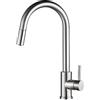 VALAZ Rubinetto Lavello Cucina Con Doccetta Estraibile Nichel | Rubinetti Miscelatore Monocomando | Alta Pressione, Risparmio idrico, Girevole a 360°, Installazione Veloce | Acciaio Inox, Serie Parana