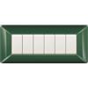 Electron 1 Placca, Made in Italy, 6 moduli/posti, Compatibile Con BTicino Matix, colore verde scozia, verde scuro, Placche In plastica di alta qualità, 100% compatibile con i supporti e i moduli originali
