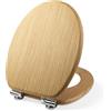 CHALVIOR Tavoletta WC Chiusura Ammortizzata Legno, Coperchio Water MDF, Sedile del Water di Alta Qualità Sostenibile, Facile da Installare e Facile da Pulire, Sedile WC, Portata Massima 150 kg