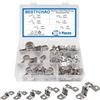 BESTYCHAO Set di 100 morsetti per nastro tubolare, in acciaio inox 304, a U, M5, M8, M10, M16, M20, M25, due fori