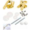 LEEQBCR Cerniere Tavoletta WC in Acciaio Inox con Chiusura Morbida - Include Connessioni (Gold)