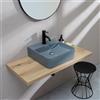 Kiamami Valentina - Lavabo Appoggio Quadrato Ceramica Grigio Blu