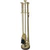 Artigianato Artistico Cav. Filippo D'Alo Set accessori per camino kit utensili trespolo in ottone lucido con base in legno