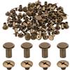 QUARKZMAN 50 set M5 x 9 mm Chicago Vite Viti in metallo con testa a croce Viti per rilegatura Post Nail Rivet Stud Vite Rivetti per Cintura Borsa Artigianato Legatoria, Bronzo