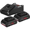 Bosch Professional 1600A01BA4 2 batterie ProCORE18V 4Ah + GAL 18V-40 per attrezzi wireless, 2 x 4.0Ah caricatore
