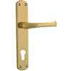 Frosio Bortolo Maniglia 'Licia' Con Placca In Ottone, Finitura Lucida, Foro Yale Q8.