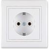 ALING-CONEL Presa con contatto di protezione, 16 A/250 V, con cornice (completa), bianco (RAL 9003) (1 presa)