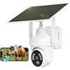 SEHMUA 4G LTE Telecamera Esterno con SIM e pannello solare, 2K Telecamere Batterie Senza Fili, 360° PTZ Videocamera Sorveglianza, Visione Notturna, PIR Rilevamento, Audio Bidirezionale, IP66